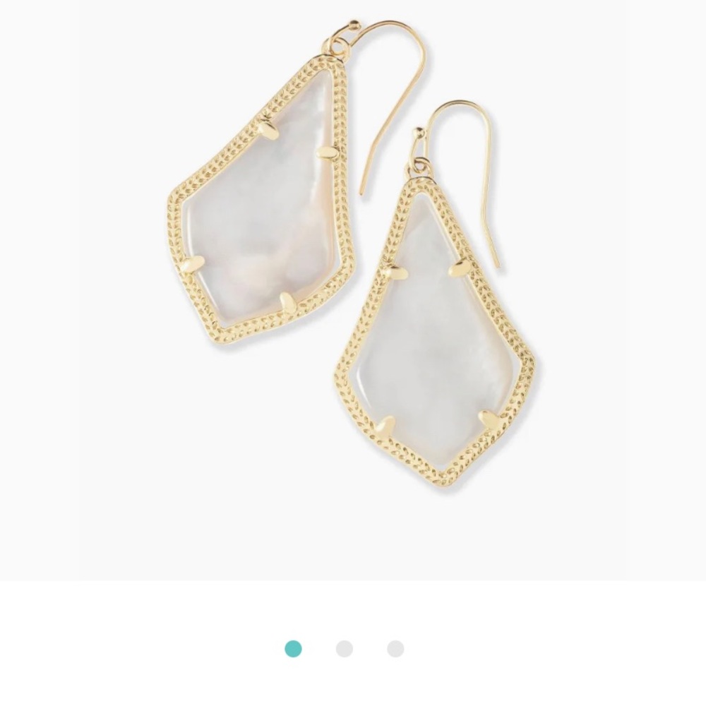 Kendra Scott Alex Gold Drop Earrings in Gray Catseye